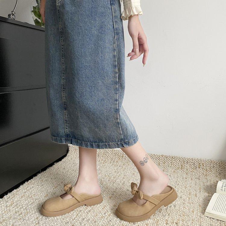 Baotou half slippers women's new summer wear fashionable versatile lazy one-pedal single shoes platform sandals women
