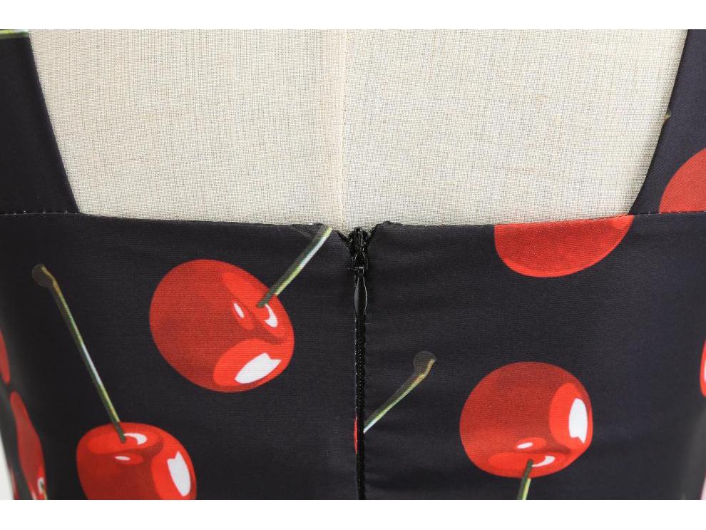 2019 Summer Retro Print Spaghetti Strap Dress with Big Swing Skirt