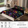 3-piece down duvet cover with skull pattern print (1 duvet cover+2 pillowcases, no core) gradient soft bedding set