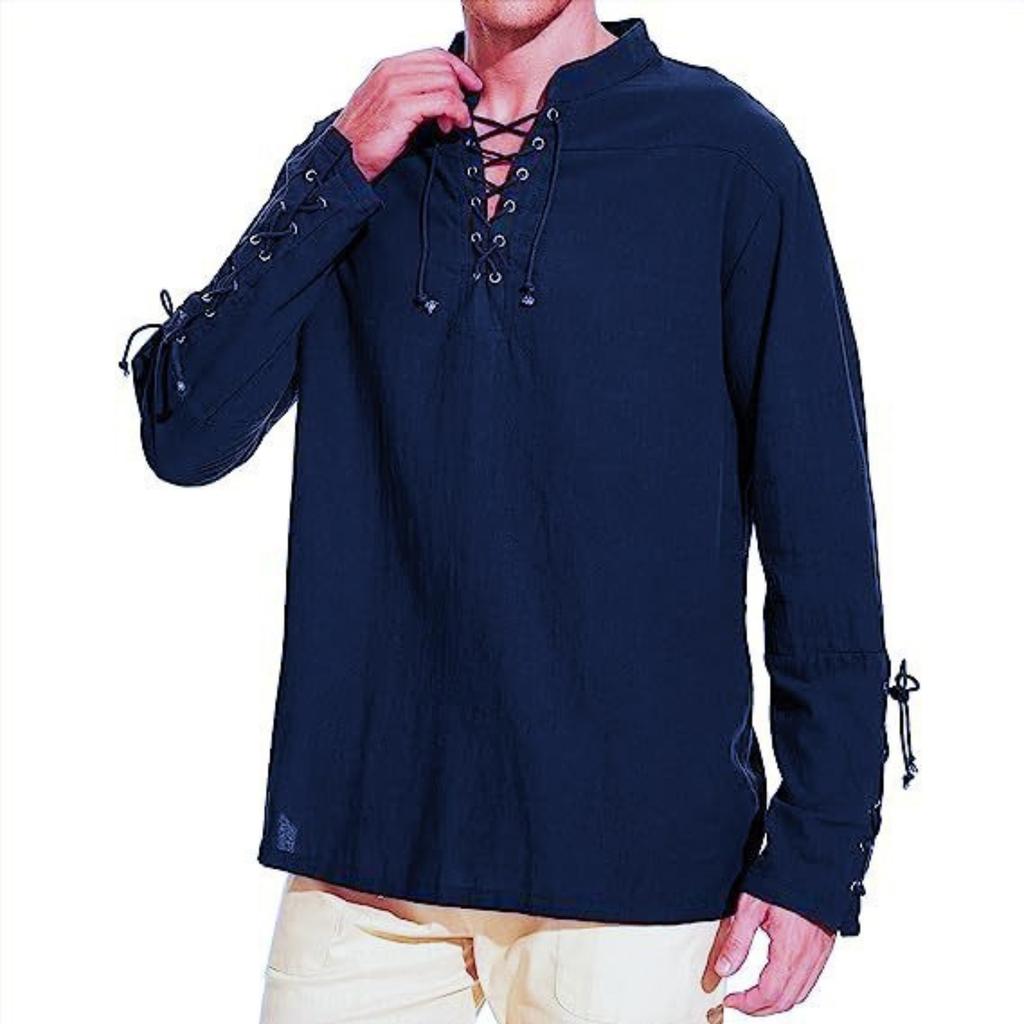 Men's Long-sleeved V-neck Shirt