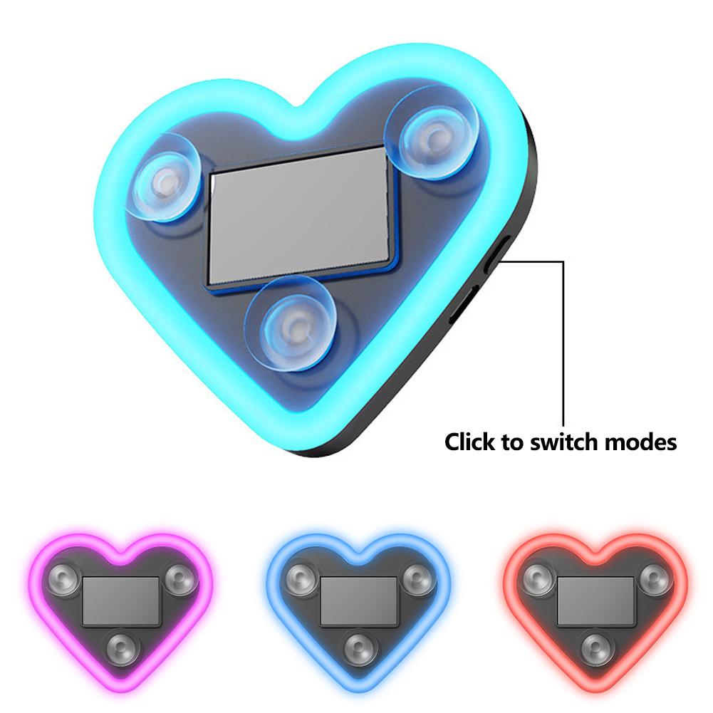 Solar Powered LED Heart Shape Car Interiors Atmosphere Decor Light Car Window Neon Light Decorative Lamps