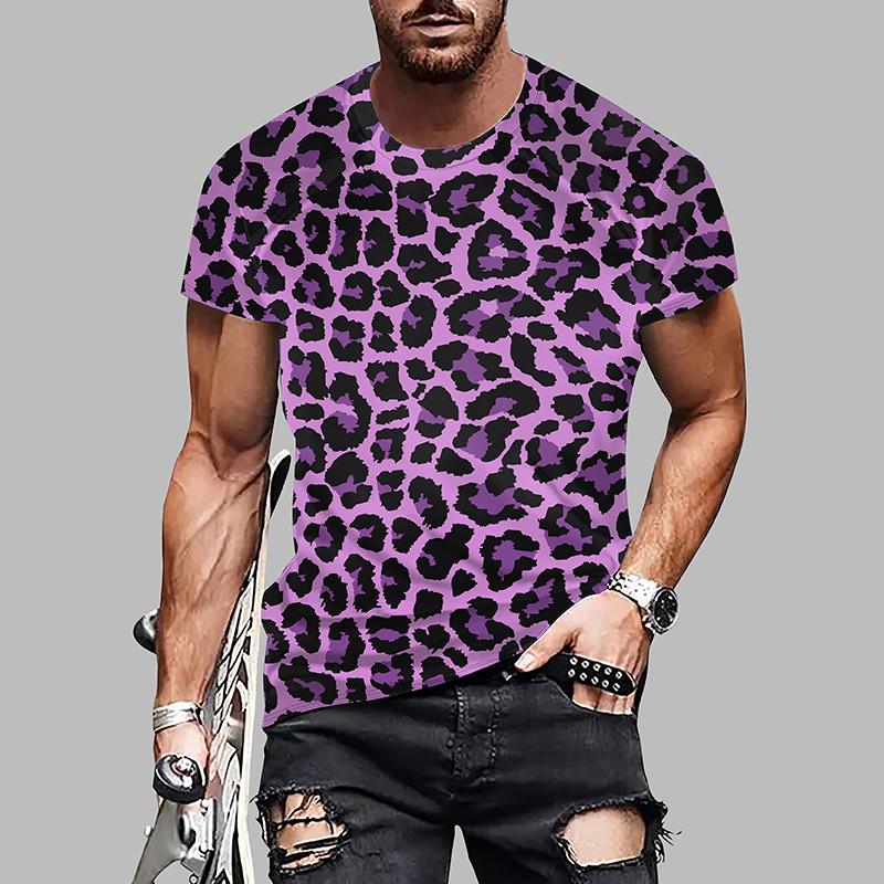

Новая летняя мужская модная футболка с принтом леопарда, мужская футболка, топ 8XL