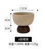 Ceramic High Footed Water Cup Coffee Cups Tea Mug Pudding Cup Ice Cream Cups Wooden Foot Candle Holder Milk Mug Dessert Bowl