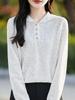 Women's French-Style Lace Fine-Knit Wool Hooded Sweater
