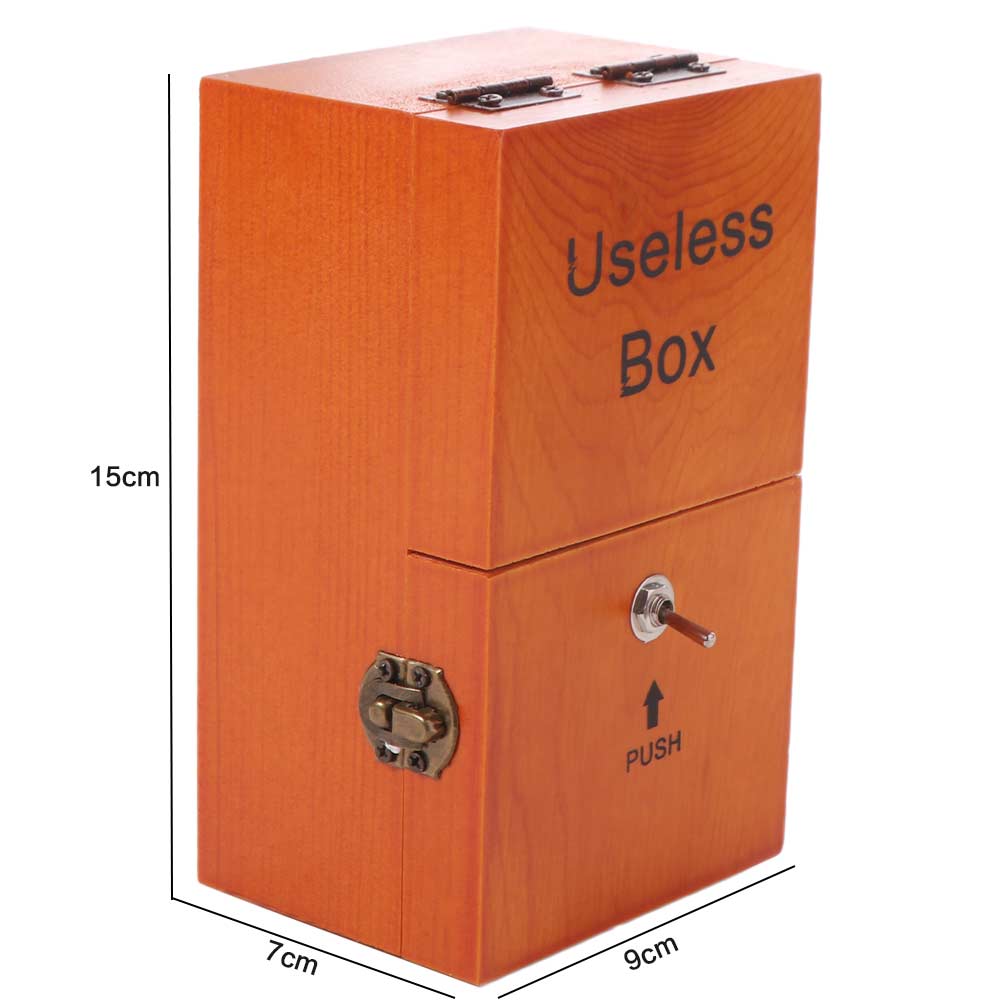 Leave Me Alone Electronic Useless Box Wood Color Wooden Useless Box Novelty Useless Box Kids Toy
