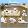 Cat Cute Micro Landscape Resin Ornament With Bow Tie Design For Home Decoration