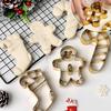 Jul Rostfritt Stål Kakskärare Form Pepparkaksgubbe Julstrumpor Skärform Fest Bakningstillbehör Bakverkstillverkning