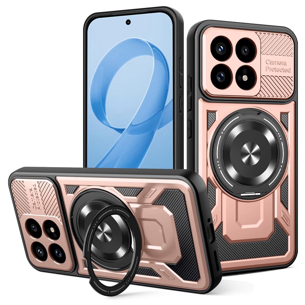 For Xiaomi Poco F8 Pro / Redmi K90 5G Magnetic Case Rotating Kickstand TPU + PC Phone Cover
