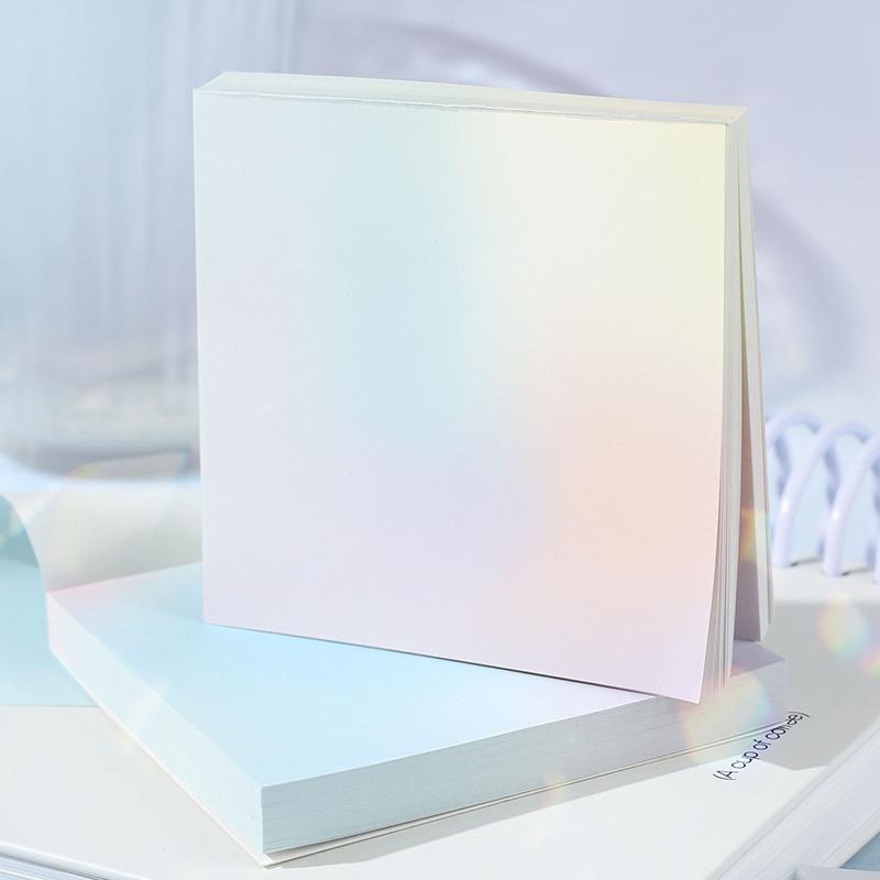 100 Sheets Romantic Illusion Gradient High Aesthetic Value Sticky Notes Ins Non-Sticky Memo Paper Notebook Writing Pad Material