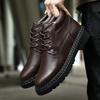 High Quality Genuine Leather Winter Ankle Boots Luxury Brand Men Boots Handmade Gentleman Shoes Motorcycle Boots Warm Snow Shoes