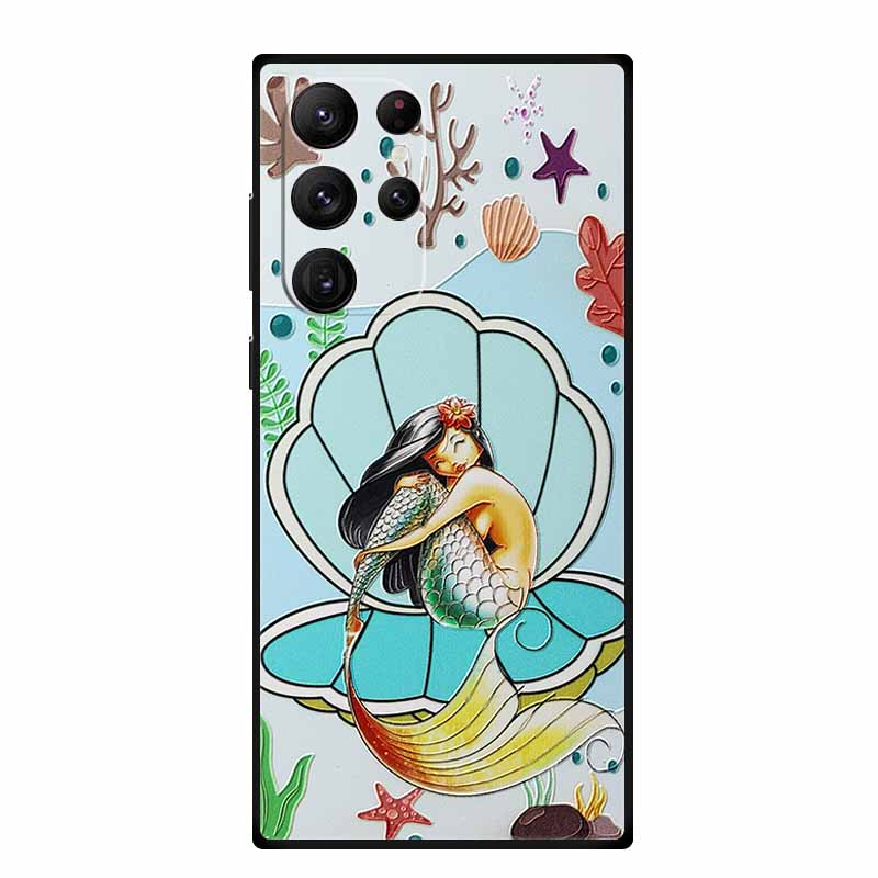 3D Emboss Case For Samsung Galaxy S25 Ultra Phone Case Soft Silicone Coque For Samsung S25 S23 S22 S24 Ultra Back Cover Case Bag