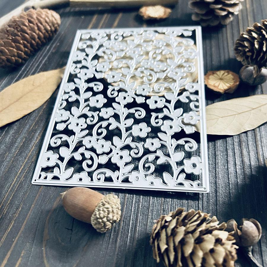 Flower Background Frame Metal Cutting Dies Stencil for DIY Scrapbooking Photo Album Embossing Paper Cards Crafts Diecuts