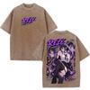 Reze Chainsaw Man Anime Retro T Shirt Harajuku Vintage Washed Streetwear Casual Oversized 100% Cotton T-shirt Men Women Tee Top