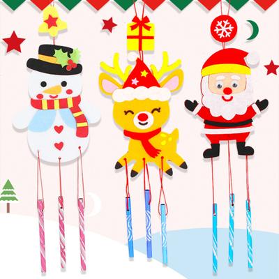 Christmas Theme Wind Chime DIY Wind Chime Christmas Snowman Deer Santa Claus Wind Chime Ornament Non-Woven Wind Bell