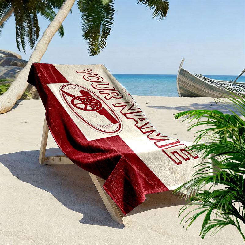 Custom Name,Arsenal Print Beach Towel, Large Soft Quick Dry Towel for Beach Camping Swimming
