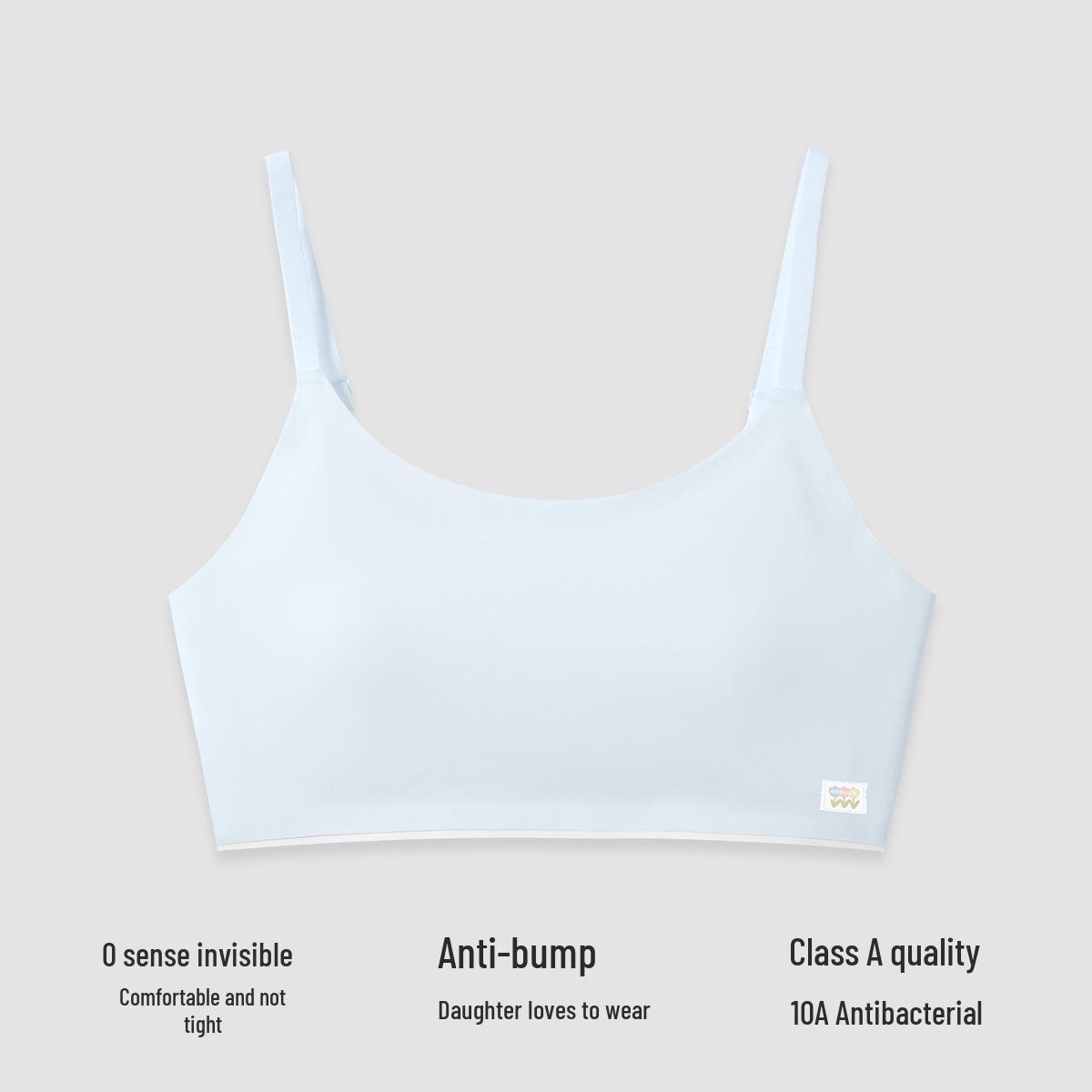 Youth Girls Seamless Ice Silk Camisole Bra - Breathable, Strappy, Anti-Nipple Show Underwear