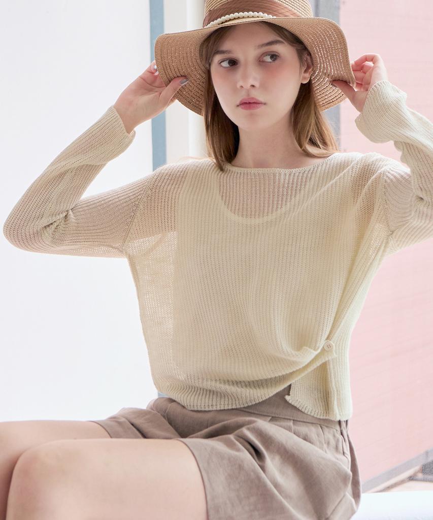 LUSIDA Urban Loose Asymmetrical Knit Top_3 Colors