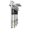 WISE SB-2300 Ball Point Hex Wrench Set of 9 with Semi-Long Triple Handles
