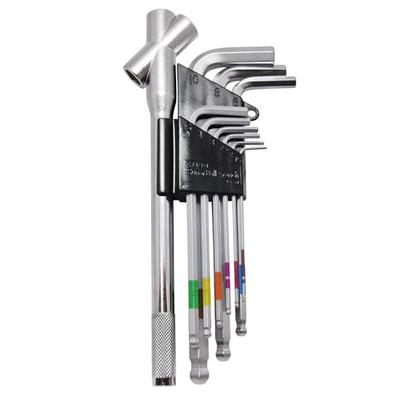 WISE SB-2300 Ball Point Hex Wrench Set of 9 with Semi-Long Triple Handles
