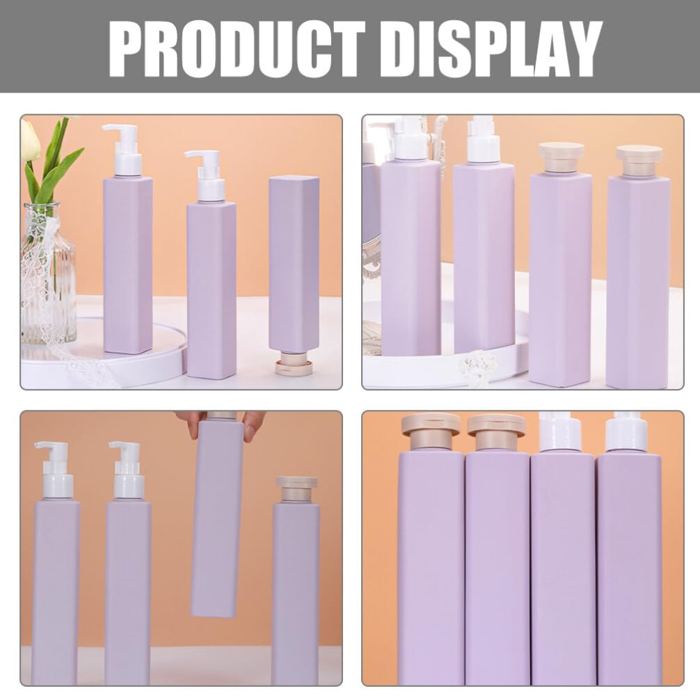 NUOLUX 250ml Travel Shampoo Bottle, Large Capacity, Slim, 3-Pack, Square Shape, Portable Travel Bottle, Refillable, Space-Saving, Stylish, Portable,