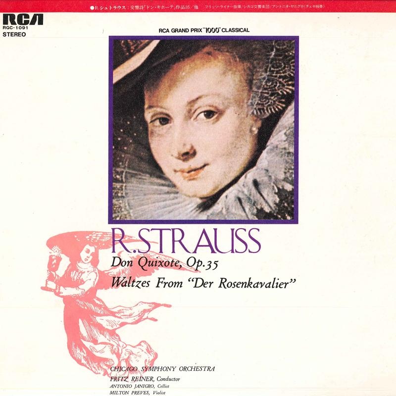 

LP Record FRITZ REINER,ANTONIO JANIGRO,MILTON - R.strauss Don Quixote, Op.35 Waltze RGC1091 RCA Japan Classical Used