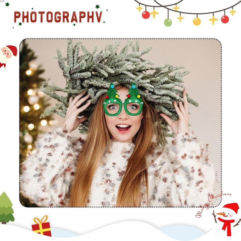 St. Patrick's Day Christmas Glasses, Glitter Party Glasses Frames St. Patrick's Day Ornaments For Photo Booth Props