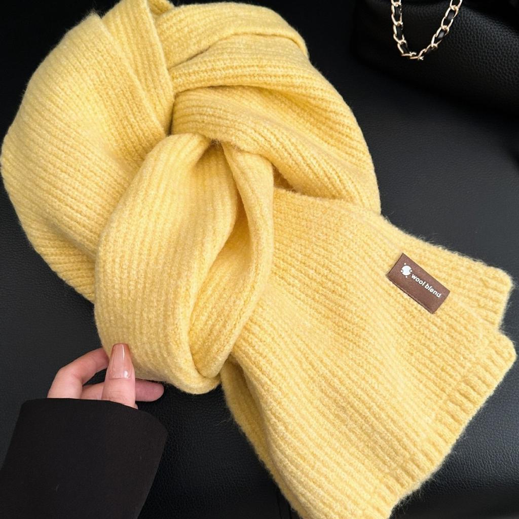Romantic Solid Color High End New Small Scarf for Women in Winter Korean Atmosphere Student with Wool Scarf for Men