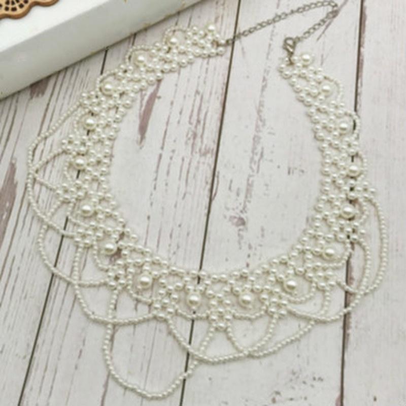 New Fashion Jewelry Chains Imitation Pearl Necklaces for Women Party Wedding Bride Necklace