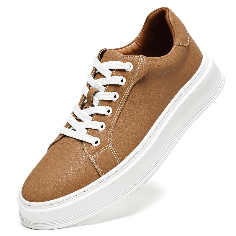 Fashion 2025 New Men's Casual Leather Shoes Outdoor Genuine Leather Designer Sneakers Comfy Flats Fashion Lace Up Tenis Masculino Shoes