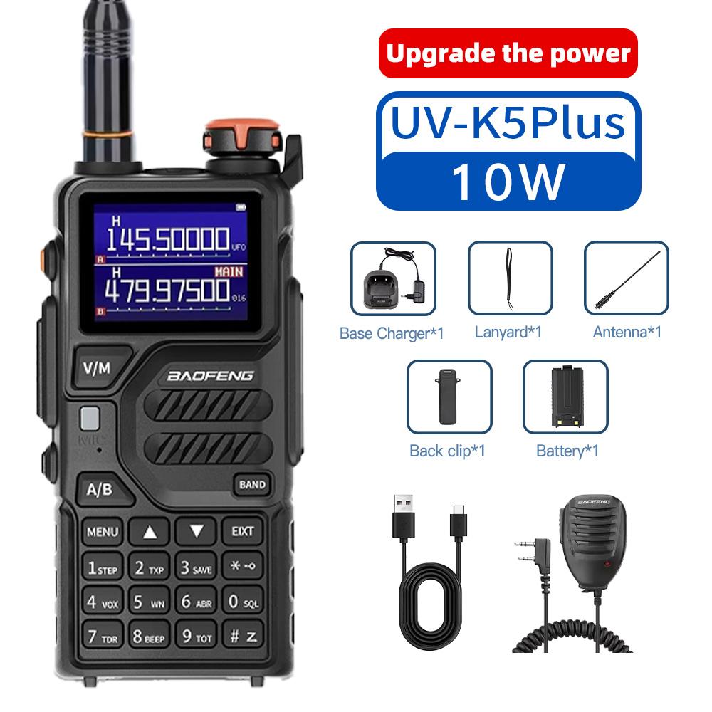 Baofeng K5PLUS 10W Multi-band UHF VHF AM Luchtvaartband 999 Kanalen 2500mAh Draadloos Frequentie Kopiëren Lange Afstand Handheld Transceiver EURO