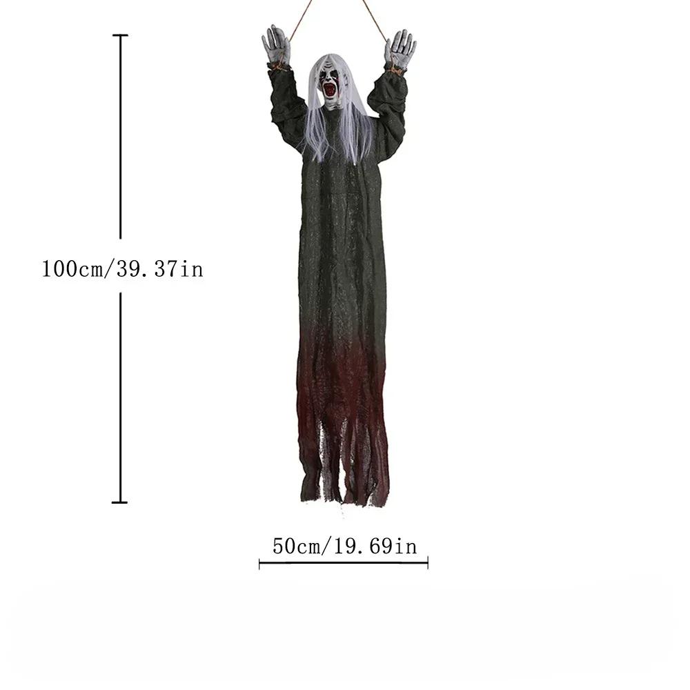 Halloween Hanging Ghost Decoration Long Hair Scary Ghost Haunted House Secret Room Horror Atmosphere Party Props Indoor Outdoor