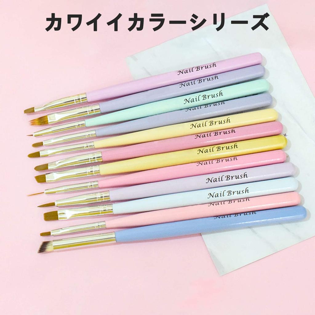 Conjunto de Pincéis para Unhas em Gel com Pincel Oval para Nail Art Starter Kit para Mini Porta-Pincéis, Tampas de 12 Peças, Estúdio, Pincéis Ultra-Finos, Prática,