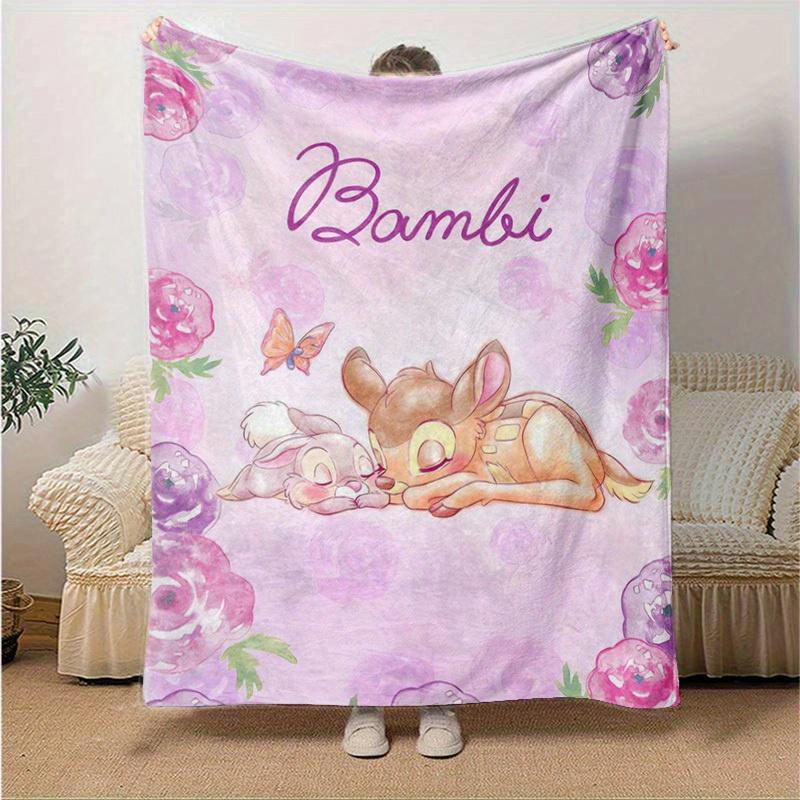 1 szt., Bambi i Pan Sprecy Śliczna Para Disneya Koc Rzucany Miękki Koc do Wystroju Domu, Pokrowiec na Kanapę, Podróż, Kemping, Samochód, Plaża, Drzemka w Biurze