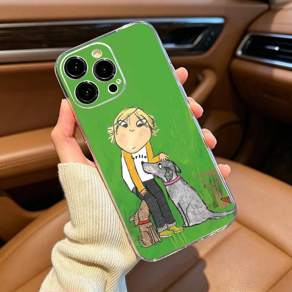 Animation Charlie and Lola Phone Case For iPhone17,16,15,14,13,12,11 ,Pro Max,16/15/14 Plus Transparent Cover