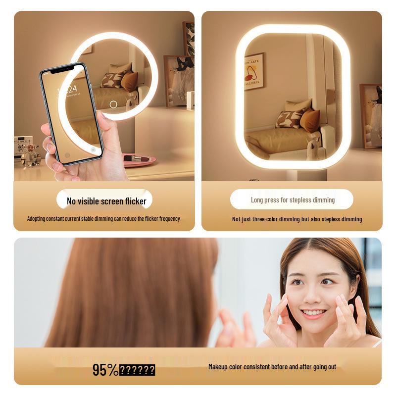 Tabletop LED Makeup Mirror: High-Definition, Compact Mirror for Dressing Table
