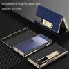 Samsung ZFold Magnetic Leather Phone Case - Electroplated, Anti-Drop, Folding Stand, Business Style