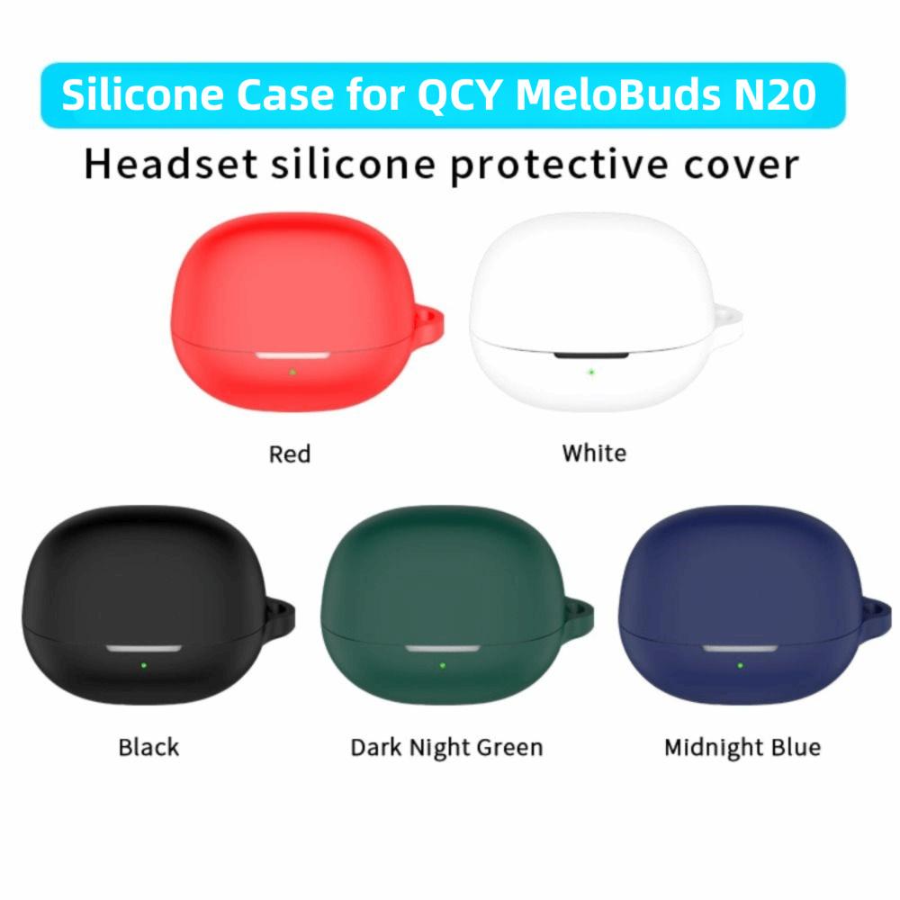 Anti-fall Earbuds Cover with Carabiner Headphone Protective Case for QCY MeloBuds N20