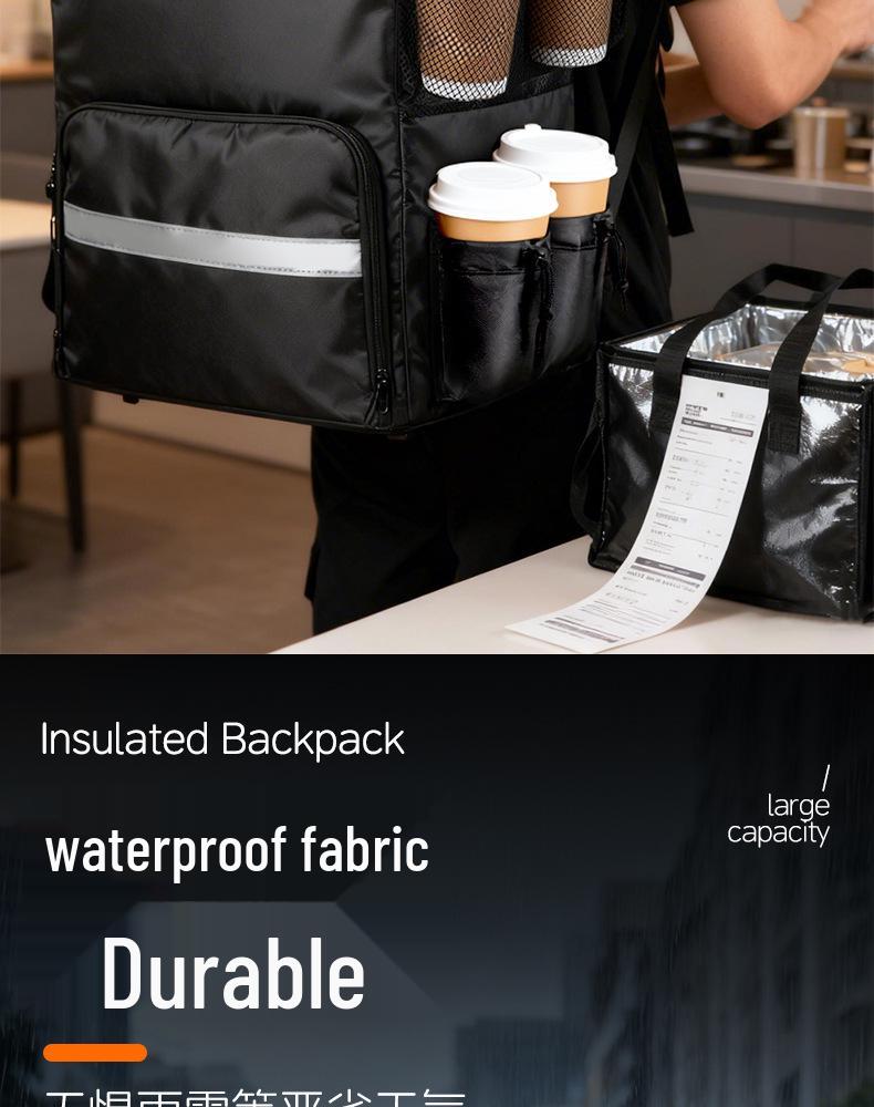 Large Insulated Waterproof Backpack for Pizza Delivery