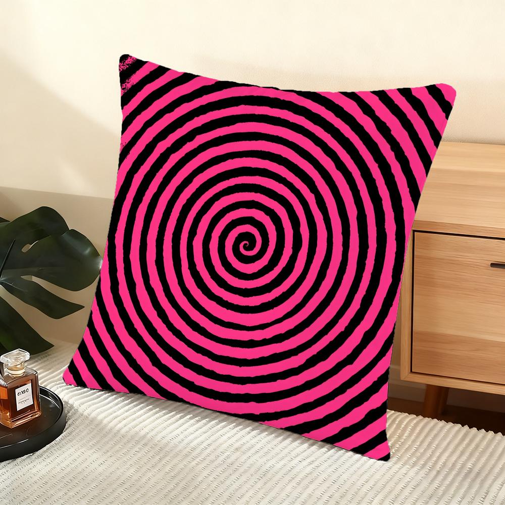 Hallucinatory Vortex Cushion Cover Soft Short Plush Pillow Cover Smooth Cozy Texture Aesthetic Cushion Case Home Decor