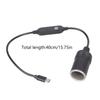 5V To 12V Type C Car Chargers Adapters With Power Indicator For Car Electronics And Accessories