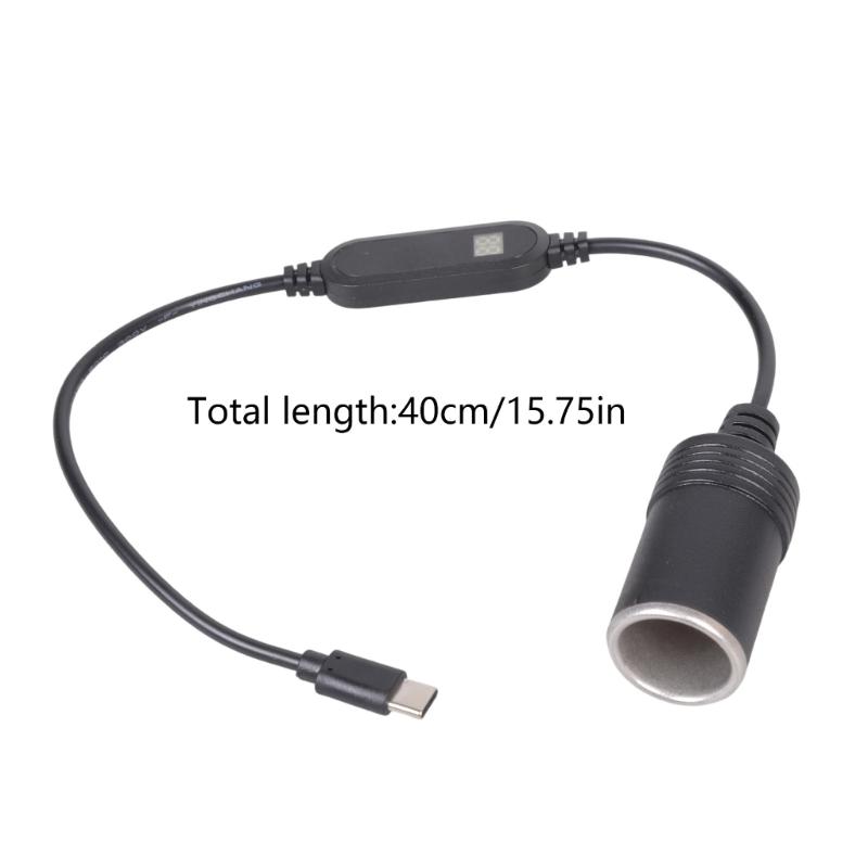 5V To 12V Type C Car Chargers Adapters With Power Indicator For Car Electronics And Accessories