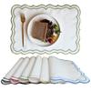 Modern Rectangular Embroidered Polyester Placemat Embroidery Machine Washable Table Mat For Family Gatherings