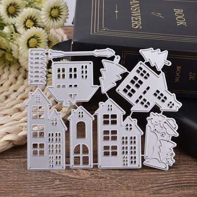 Stampi per scrapbooking della casa di Natale, creazione di cartoline in rilievo fustellate artigianali in metallo