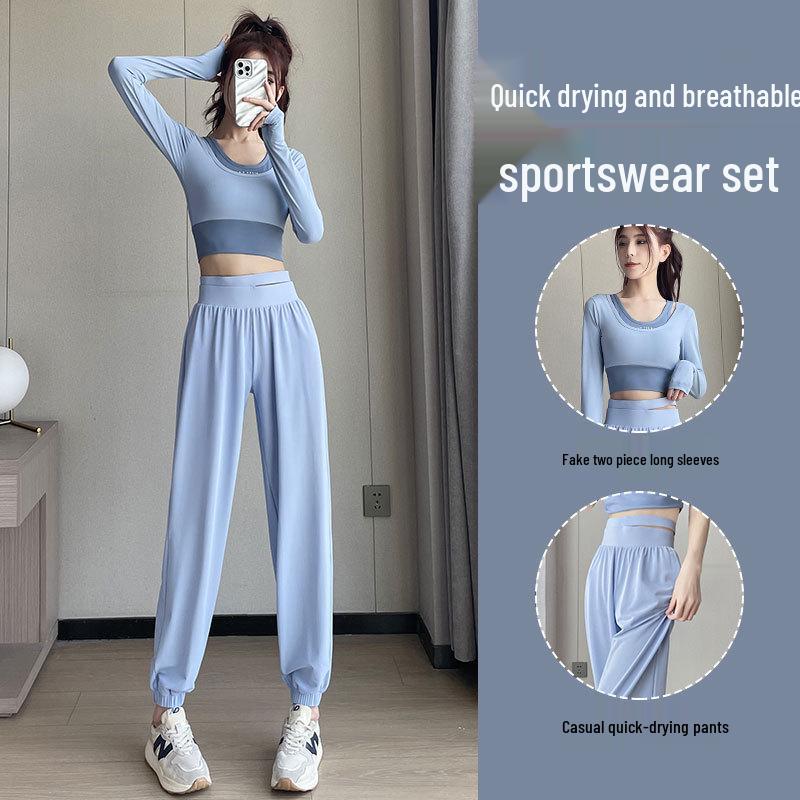 Women's Quick-Dry Yoga Suit: Casual Pants & Top for Morning Run, Summer 2024 Collection
