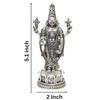 Lord Tirupati Balaji Silver Plated Matte Idol for Car Dashboard | Vishnu Ji Idol for Office Desk Venkateswara Swamy Murti for Home Decor