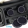 Wisdompro Car Non-Slip Coaster Bling Car Drink Holder Cup Mat Vinyl Anti-Slip Vibration Proof Round 70mm Diameter 4pcs Black