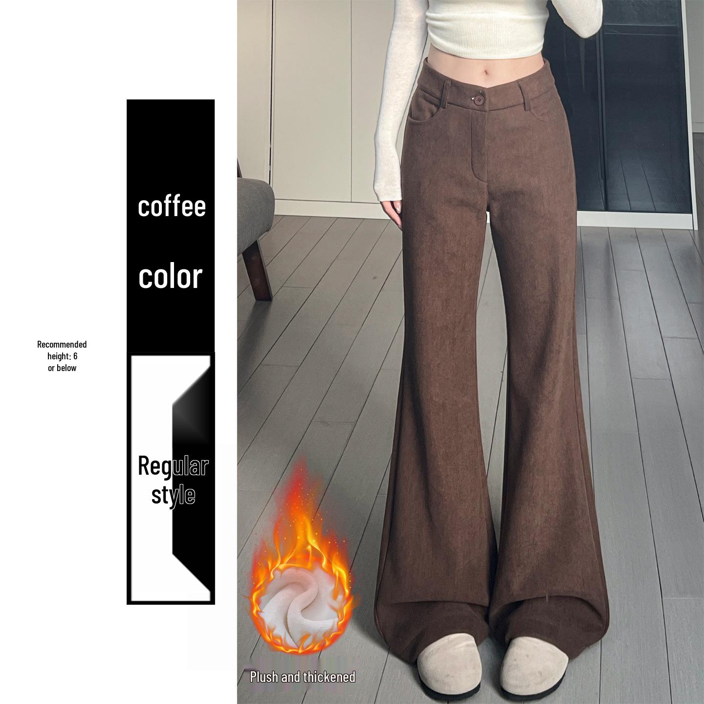 

Women s Off-White High-Waisted Corduroy Flared Pants, Autumn/Winter 2025, Slimming Straight Leg with Lazy Drape Large