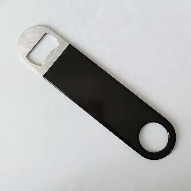 LMETJMA 1 Stück Bartender Flaschenöffner Edelstahl Bier Flaschenöffner Gummi Flache Flaschenöffner Heavy Duty Bar Opener JT216