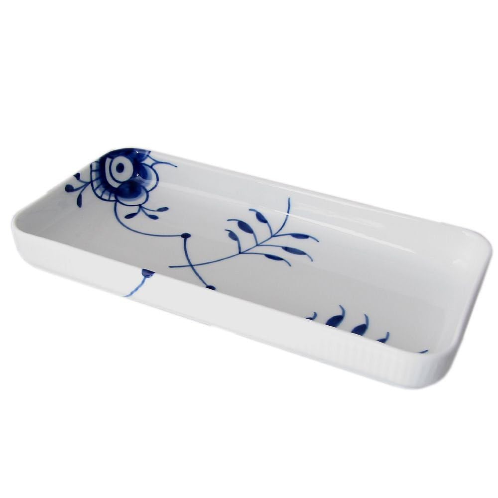 Royal Copenhagen Blue Fluted Mega Plate Tray, Square Plate, 24cm x 12cm, 2381377, 1017344 [Parallel Import]