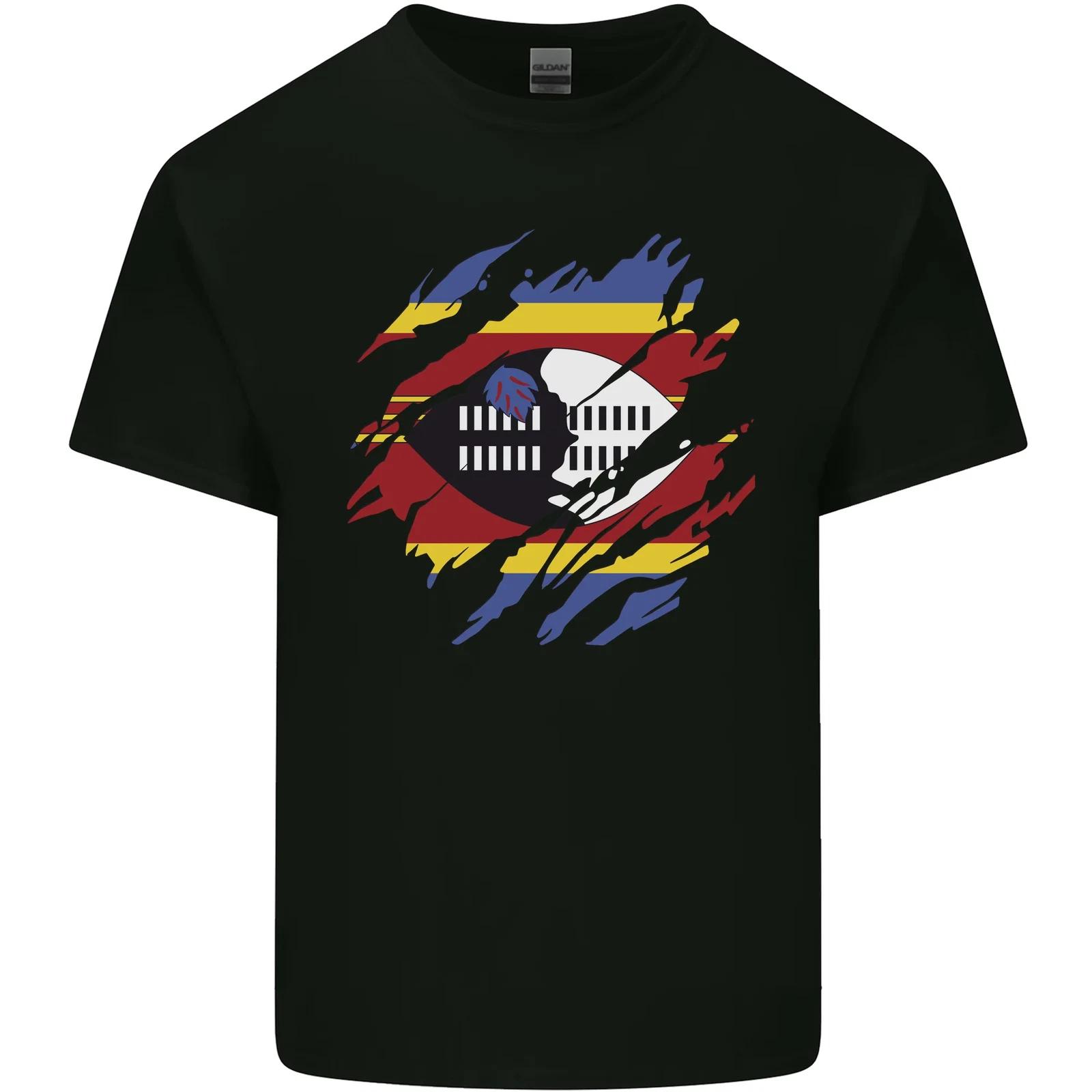 Torn Swaziland Flag Swazi Day Football Kids T-Shirt Childrens XL